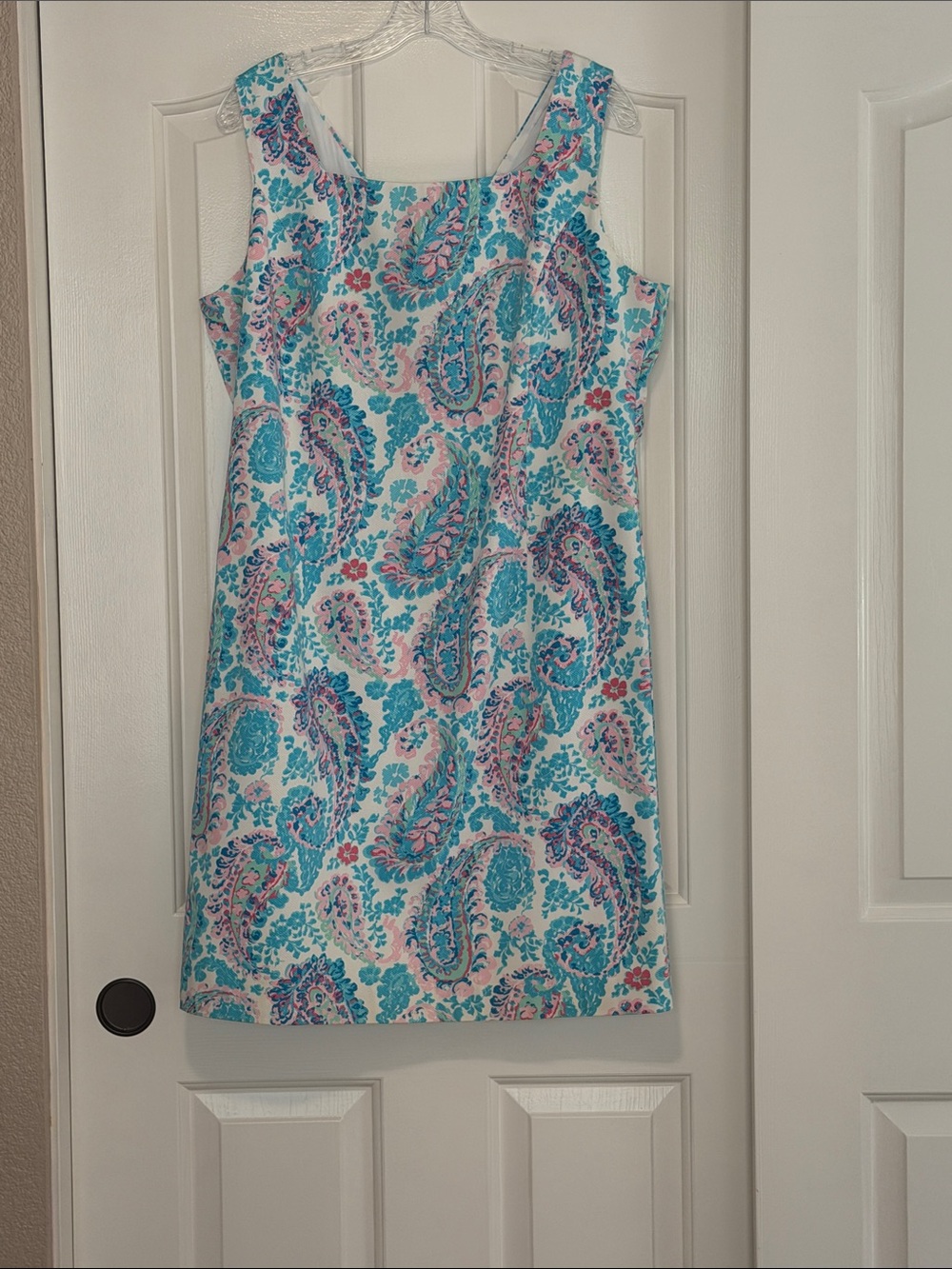 Talbots Turquoise, Pink & White Paisley Shift Dress